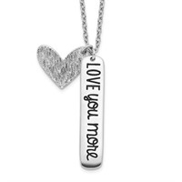 Sterling Silver Heart LOVE YOU MORE Necklace