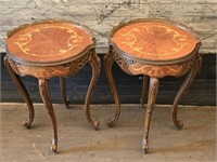 Vintage Italian End / Lamp Tables w/ Marquetry