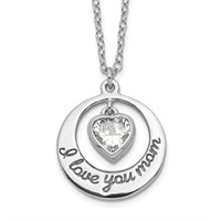 Sterling Silver  I LOVE YOU MOM Necklace