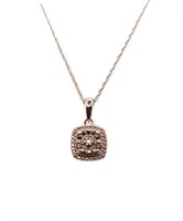 Sterling Silver Diamond Necklace Earring Set