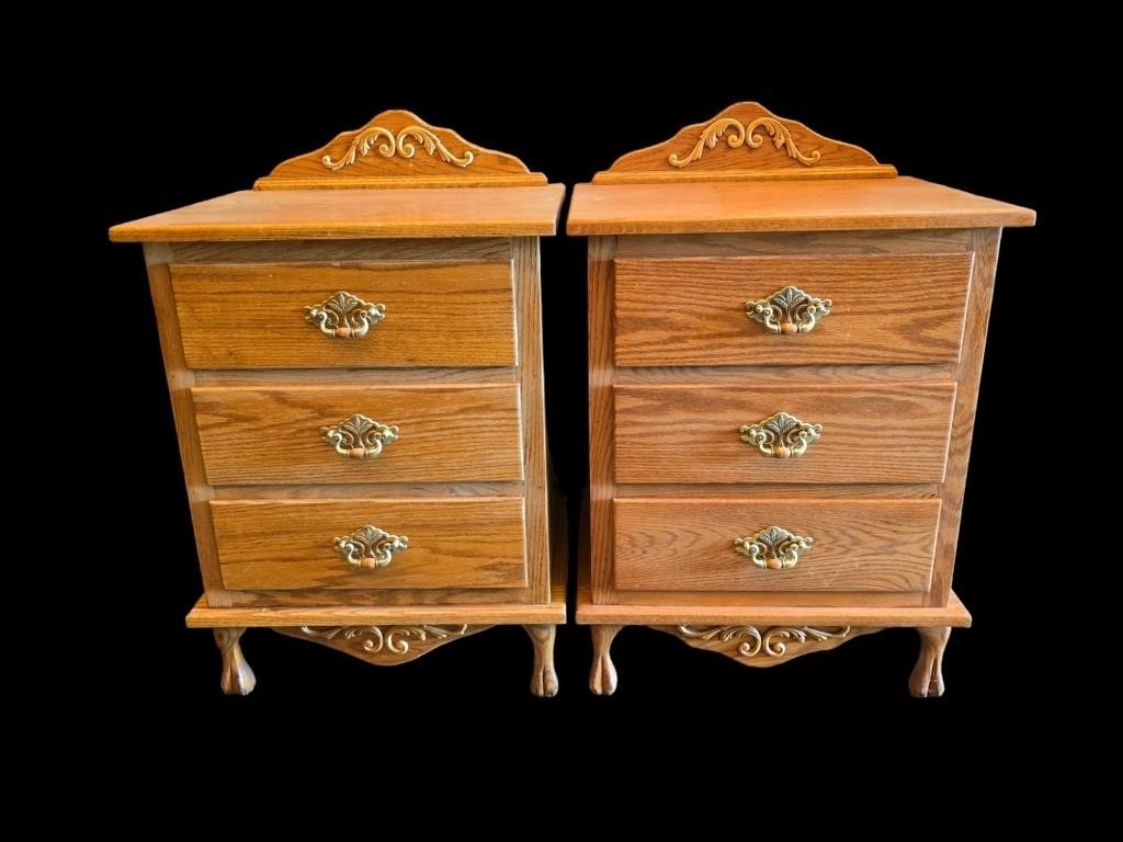 Pair of Solid Oak Night Stands