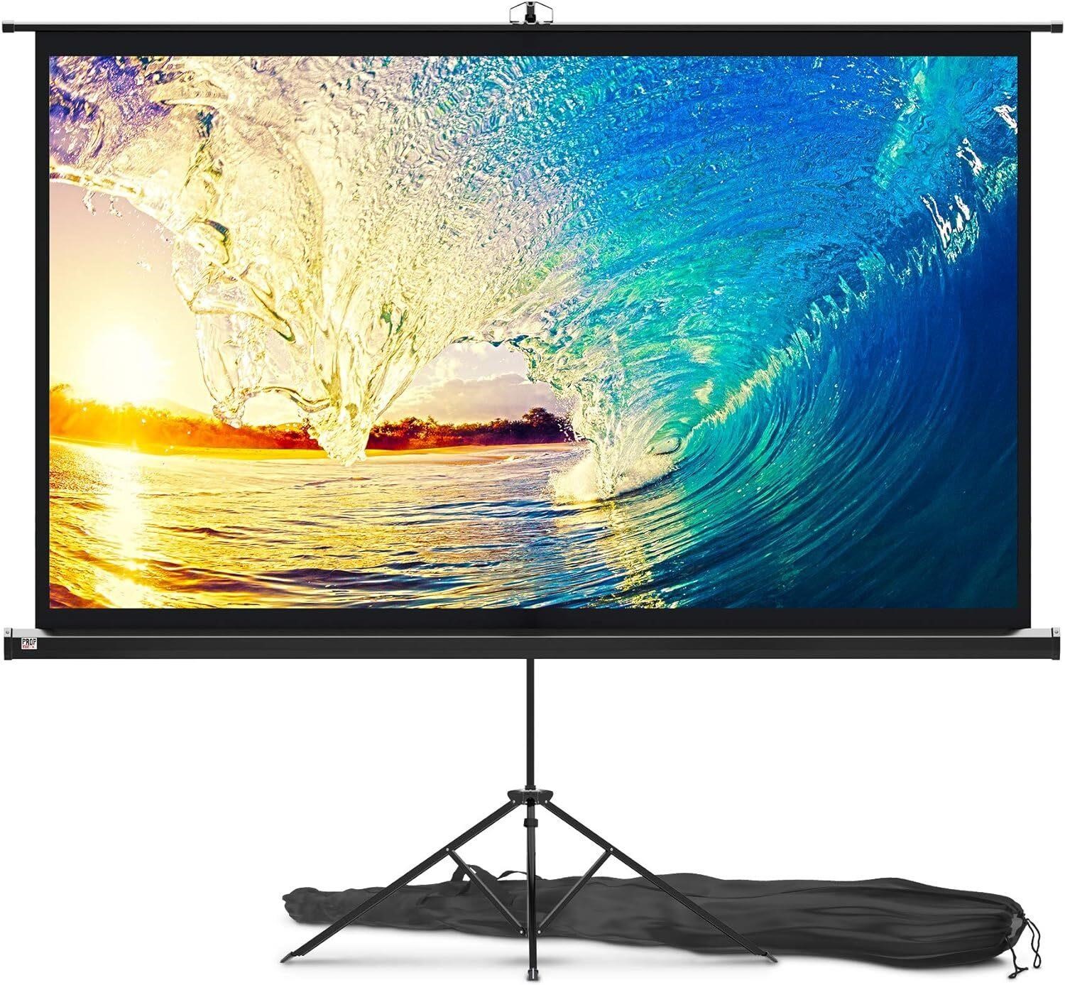 84 Projector Screen w/ Stand - 16:9 - Black