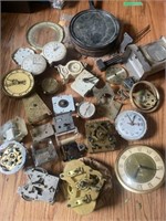 Antique clock faces parts mechanisms