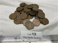 Lot Of Old Wheat Pennies
