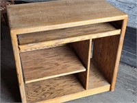 Rolling Oak Computer Cabinet / Desk