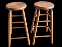 Pair of Modern Wooden Stools