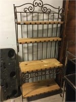 Metal and wood bakers rack. Approx. 37x86 inches.