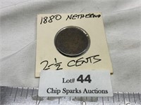 1880 Netherlands 2 1/2  Cent Coin