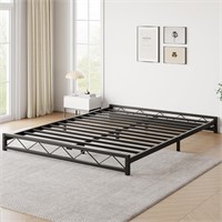 6 Full Metal Bed Frame  Wavy  Black