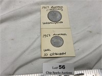 2 Austria UNC Coins 1952 & 1957