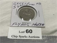 Greece Flying Horse 5 Drachmi 1973 Coin