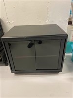 Black Glass Front TV Stand