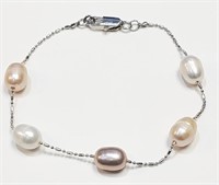 925 Sterling Silver Fresh Water Pearl Bracelet