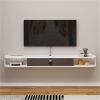 79' Wall Mounted TV Cabinet  Grey White