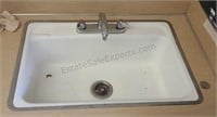 Porcelain sink and faucet. 22×31. Buyer must be