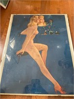 20 inch framed nude lady USA made