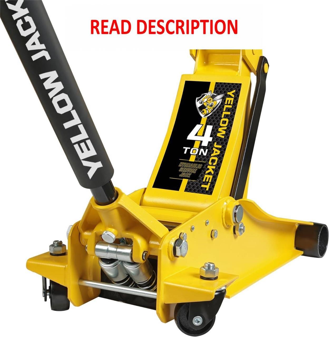 YELLOW JACKET Floor Jack Dual Pumps 4 Ton