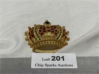 Vintage KJL Kenneth Jay Lane Crown Broach Pin