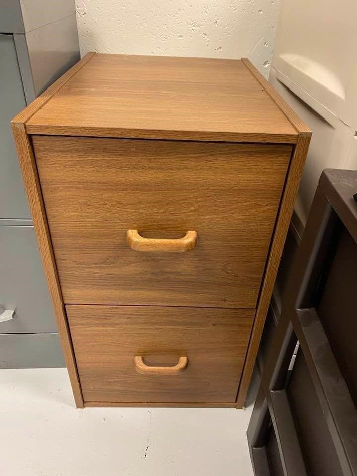 Faux Wood 2-Drawer Filing Cabinet