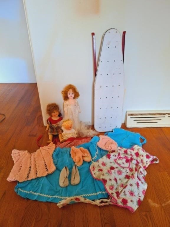 Dolls, Child’s Ironing Board, Doll Clothes