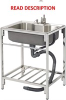 Single Bowl Stainless Steel Utility Sink