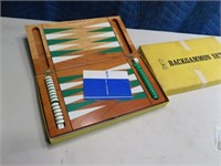 Vintage Wooden BACKGAMMON Game Board SET