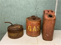 Lot Of Vintage Gas Cans