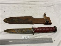 Old Hunting Survival Knife w/ Sheath