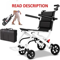 $199  Lightweight Transport Wheelchair  15lb  Blac
