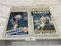 Vintage Large Don Mattingly Baseball Cards