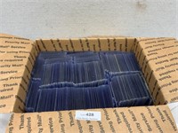 Box of Used Top Loaders for Sports Cards