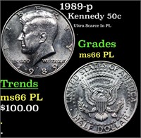 1989-p Kennedy Half Dollar 50c Grades GEM+ UNC PL