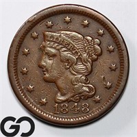 1848 Braided Hair Large Cent, Details
