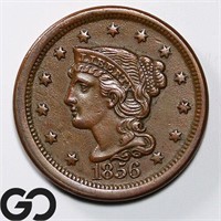 1856 Braided Hair Large Cent, Slanted5 AU Bid: 110