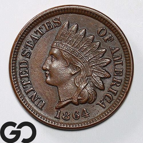 1864 Indian Head Cent, Bronze Type, AU/Unc Bid: 80
