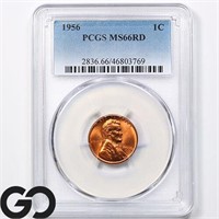 1956 Lincoln Wheat Cent, PCGS MS66 RD Guide: 50