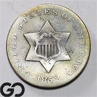 1852 Three Cent Silver, Bent, VG Bid: 42