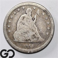 1861 Seated Liberty Quarter, Civil War Date