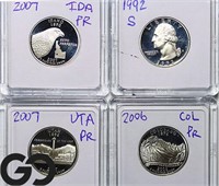 4-coin Lot, Washington Quarter PROOFS