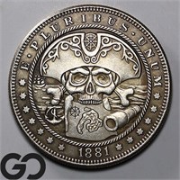 Pirate Engraved Morgan Silver Dollar