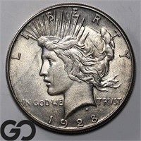 1928-S Peace Dollar, AU++ Bid: 80