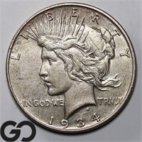 1934-D Peace Dollar, XF Bid: 56