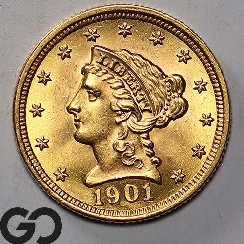 1901 $2.5 Gold Liberty, Lustrous, Gem BU Bid: 695