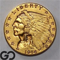 1914-D $2.5 Gold Indian Quarter Eagle