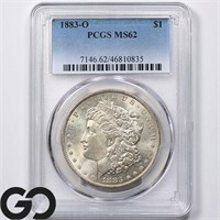 1883-O Morgan Silver Dollar, PCGS MS62 Guide: 85