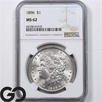 1896 Morgan Silver Dollar, NGC MS62 Guide: 85
