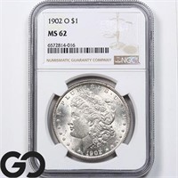 1902-O Morgan Silver Dollar, NGC MS62 Guide: 85