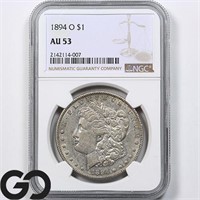 1894-O Morgan Silver Dollar, NGC AU53 Guide: 425