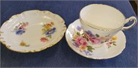 Bone China Teacup and Saucer, and Matching Plate