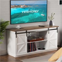 YESHOMY 58' TV Stand  White/Rustic